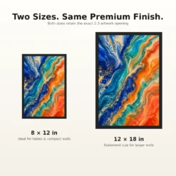 Abstract Fluid Pour Bright Complementary Colors Trending Art Photo Frame mockup 8