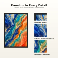 Abstract Fluid Pour Bright Complementary Colors Trending Art Photo Frame mockup 9