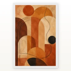 Abstract Earth Tones Clay Ochre Rajasthani Palette Art Photo Frame mockup 2