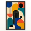 Abstract Color Blocks Mondrian Indian Modern Bold Art Photo Frame mockup 1