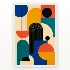 Abstract Color Blocks Mondrian Indian Modern Bold Art Photo Frame mockup 2