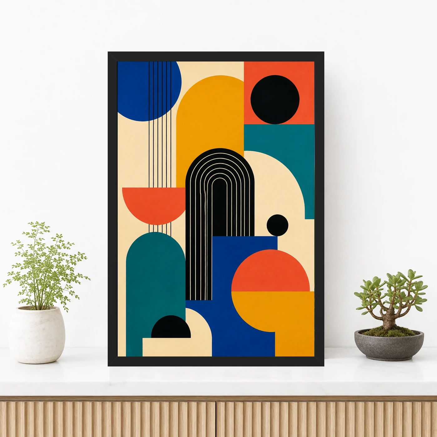 Abstract Color Blocks Mondrian Indian Modern Bold Art Photo Frame 3 Abstract Color Blocks Mondrian Indian Modern Bold Art Photo Frame mockup 3