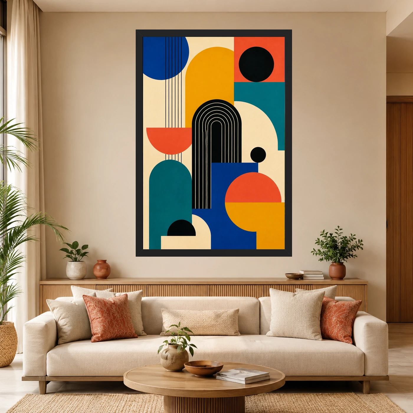Abstract Color Blocks Mondrian Indian Modern Bold Art Photo Frame 4 Abstract Color Blocks Mondrian Indian Modern Bold Art Photo Frame mockup 4