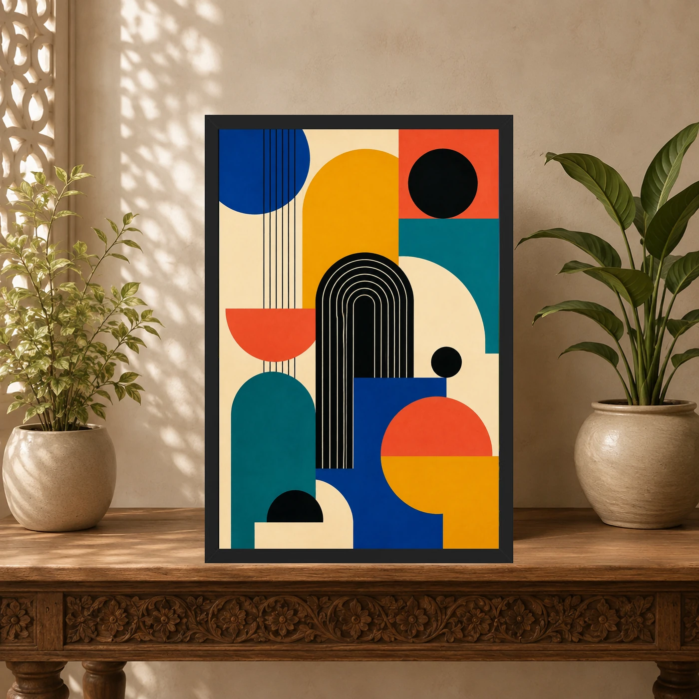Abstract Color Blocks Mondrian Indian Modern Bold Art Photo Frame 5 Abstract Color Blocks Mondrian Indian Modern Bold Art Photo Frame mockup 5