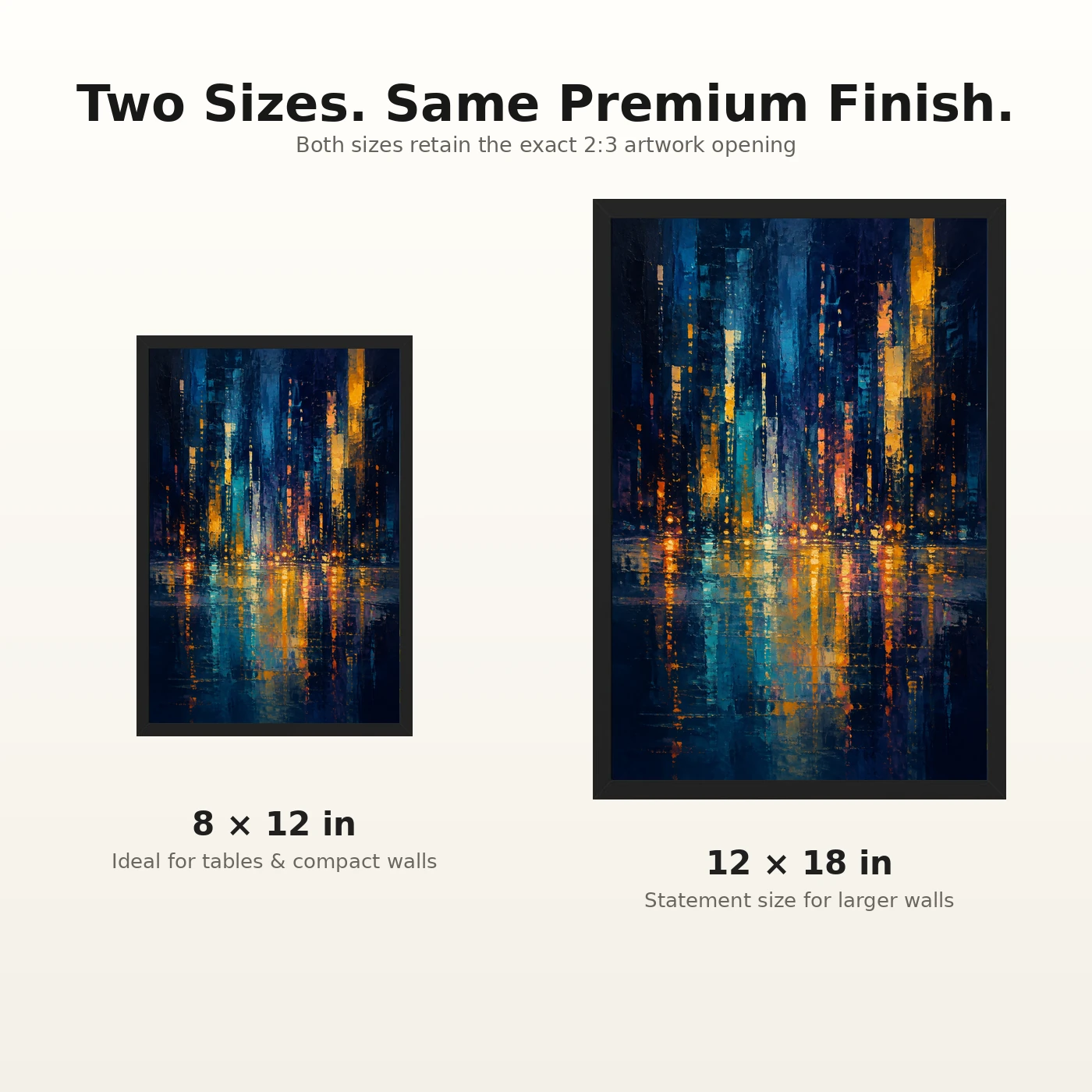 Abstract City Lights Night Impressionist Blue Gold Art Photo Frame 8 Abstract City Lights Night Impressionist Blue Gold Art Photo Frame mockup 8
