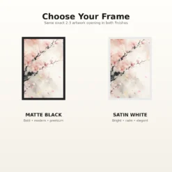 Abstract Cherry Blossom Pink White Japanese Inspired Art Photo Frame mockup 7