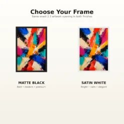 Abstract Bold Colorful Brushstrokes Vibrant Acrylic Modern Art Photo Frame mockup 7