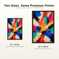 Abstract Bold Colorful Brushstrokes Vibrant Acrylic Modern Art Photo Frame mockup 8