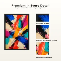 Abstract Bold Colorful Brushstrokes Vibrant Acrylic Modern Art Photo Frame mockup 9