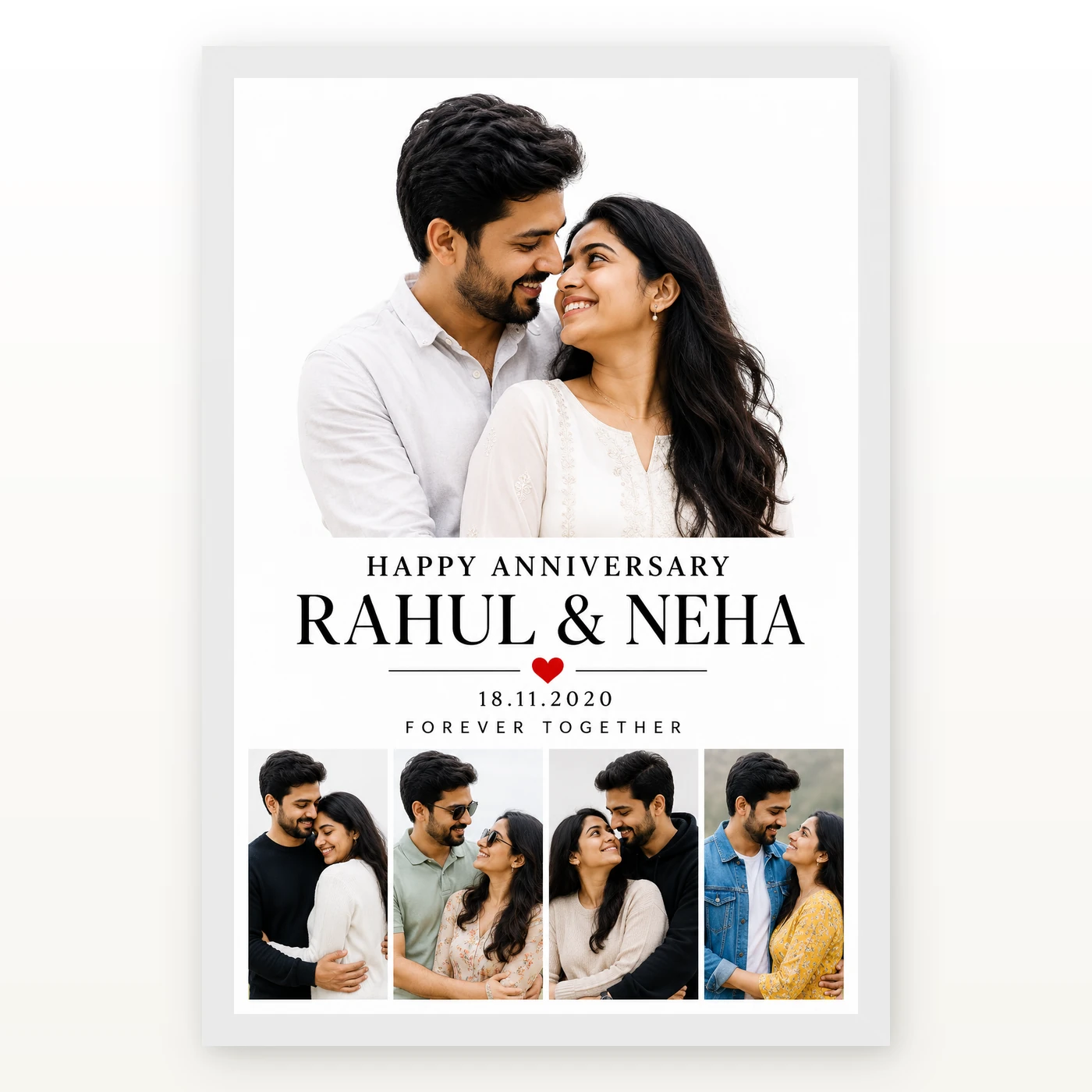 Wedding Anniversary Personalized Wishes Name Heart Gold Photo Frame 2 Wedding Anniversary Personalized Wishes Name Heart Gold Photo Frame mockup 2