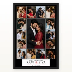 Wedding Anniversary Black Gold Luxury Elegant Couple Photo Frame mockup 1