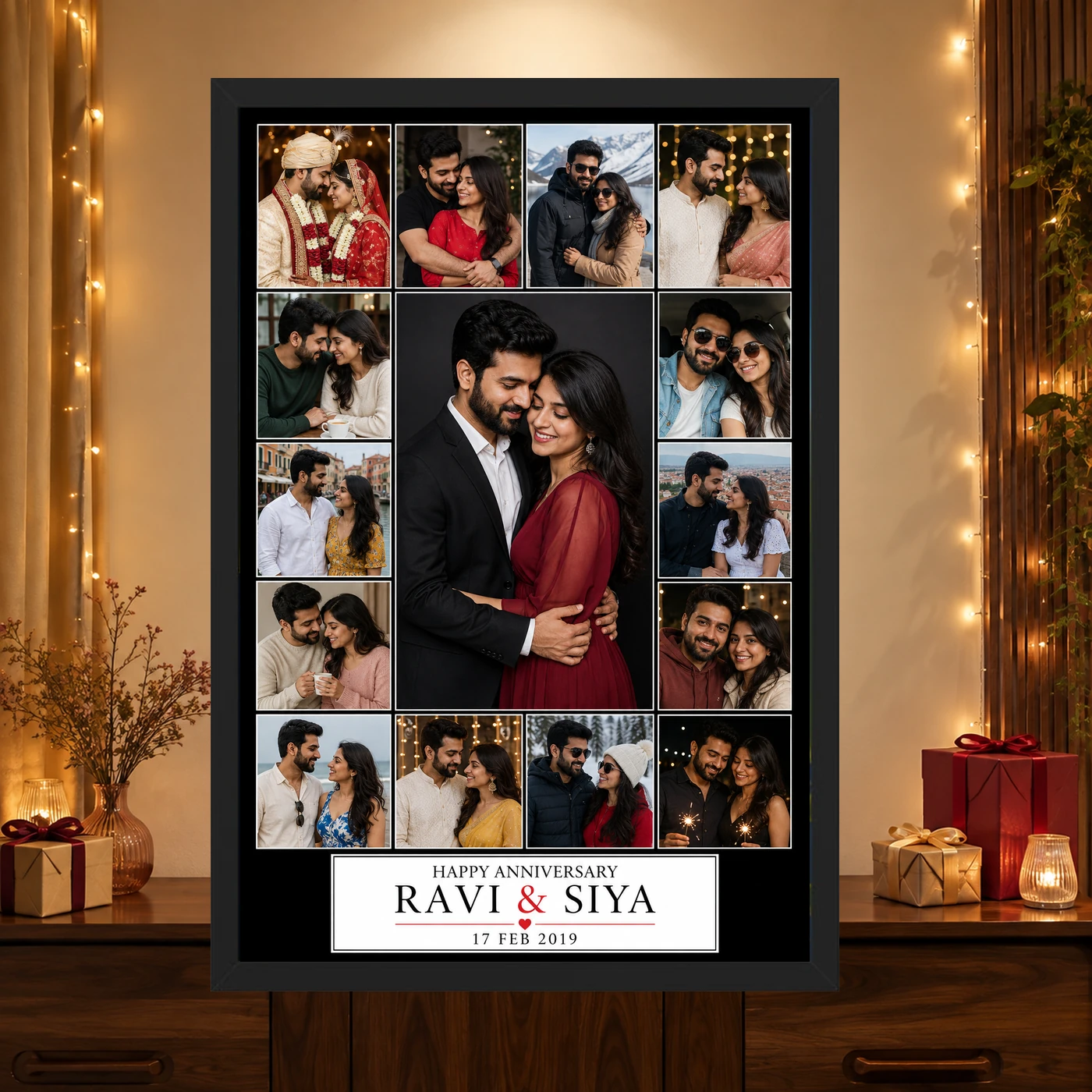 Wedding Anniversary Black Gold Luxury Elegant Couple Photo Frame 4 Wedding Anniversary Black Gold Luxury Elegant Couple Photo Frame mockup 4