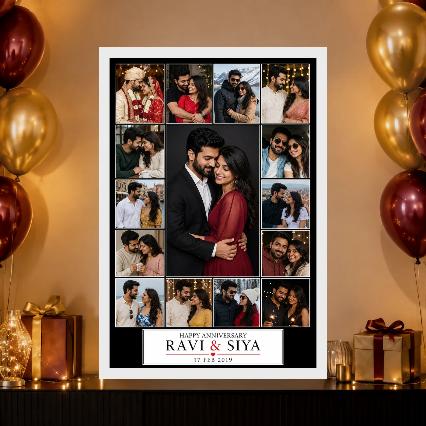 Wedding Anniversary Black Gold Luxury Elegant Couple Photo Frame 10 Wedding Anniversary Black Gold Luxury Elegant Couple Photo Frame mockup 10