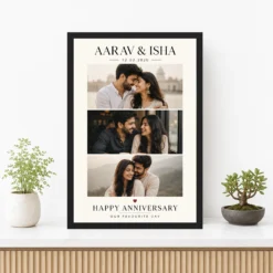 Wedding Anniversary Pastel Pink Love Quote Floral Romantic Photo Frame mockup 3