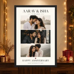 Wedding Anniversary Pastel Pink Love Quote Floral Romantic Photo Frame mockup 4