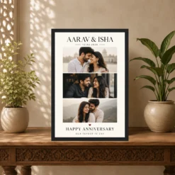 Wedding Anniversary Pastel Blue Love Verse Heartfelt Couple Photo Frame mockup 5