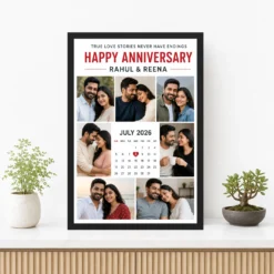 Wedding Anniversary Polaroid Grid Couple Cherished Moments Photo Frame mockup 3