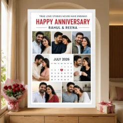 Wedding Anniversary Polaroid Grid Couple Cherished Moments Photo Frame mockup 6
