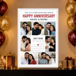 Wedding Anniversary Polaroid Grid Couple Cherished Moments Photo Frame mockup 10