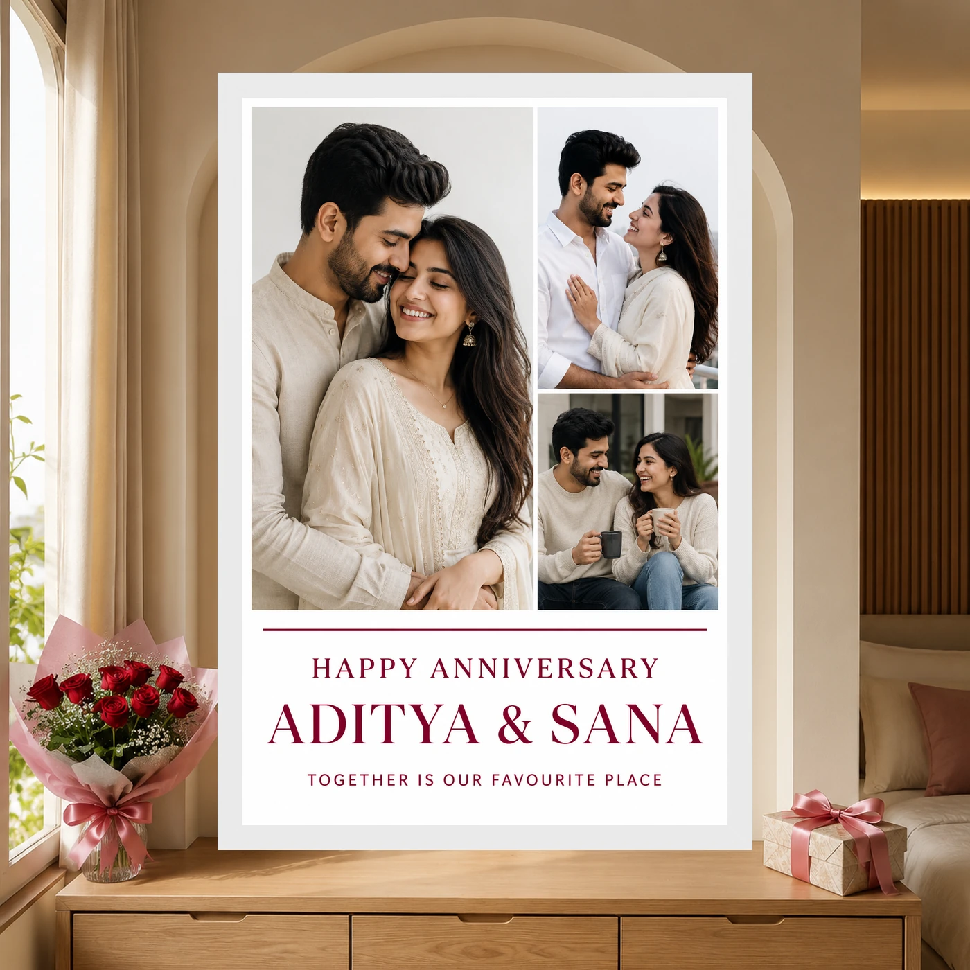 Wedding Anniversary Romantic Couple Portrait Love Illustration Photo Frame 6 Wedding Anniversary Romantic Couple Portrait Love Illustration Photo Frame mockup 6