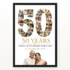 Parents Anniversary Golden Jubilee 50 Floral Celebration Photo Frame mockup 1