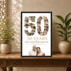 Parents Anniversary Golden 50th Jubilee Wishes Celebration Photo Frame 14 Parents Anniversary Golden 50th Jubilee Wishes Celebration Photo Frame mockup 5