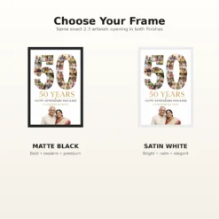 Parents Anniversary Golden Jubilee 50 Floral Celebration Photo Frame 16 Parents Anniversary Golden Jubilee 50 Floral Celebration Photo Frame mockup 7