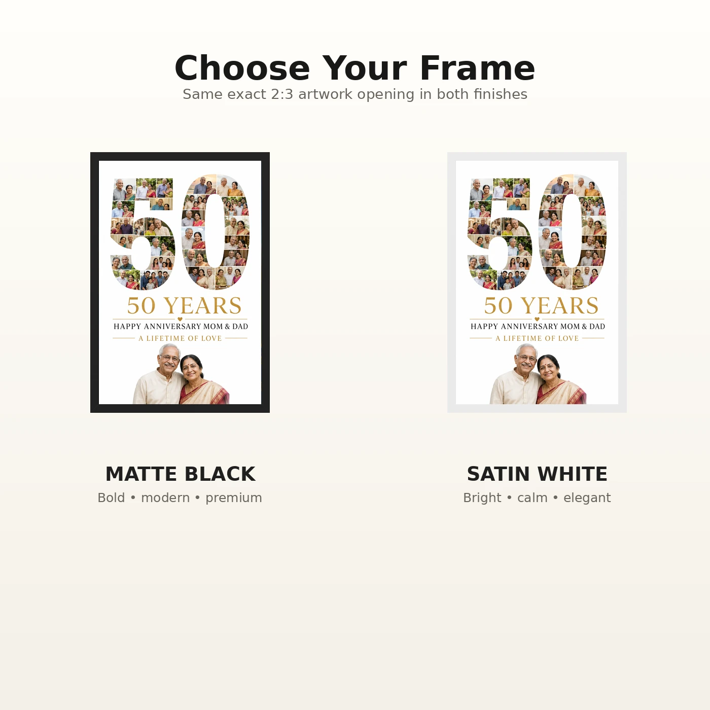 Parents Anniversary Golden Jubilee 50 Floral Celebration Photo Frame 7 Parents Anniversary Golden Jubilee 50 Floral Celebration Photo Frame mockup 7