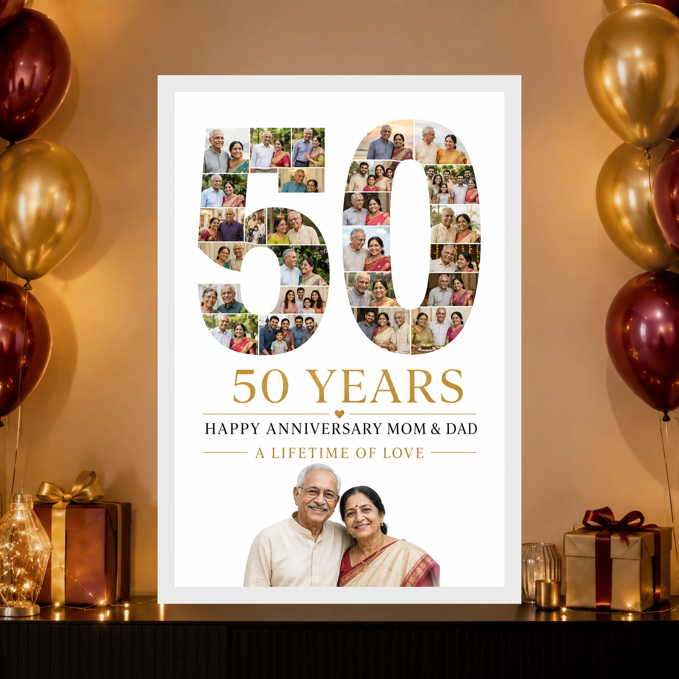 Parents Anniversary Golden 50th Jubilee Wishes Celebration Photo Frame 10 Parents Anniversary Golden 50th Jubilee Wishes Celebration Photo Frame mockup 10