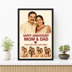 Parents Anniversary Mom Dad Elegant Calligraphy Love Eternal Photo Frame mockup 3