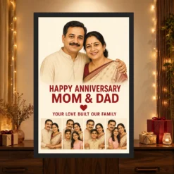 Parents Anniversary Mom Dad Elegant Calligraphy Love Eternal Photo Frame mockup 4