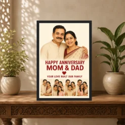 Parents Anniversary Mom Dad Romantic Rose Together Forever Photo Frame mockup 5