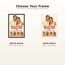 Parents Anniversary Mom Dad Love Heart Couple Portrait Photo Frame mockup 7