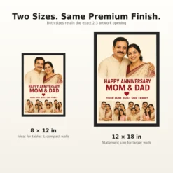 Parents Anniversary Mom Dad Elegant Calligraphy Love Eternal Photo Frame mockup 8