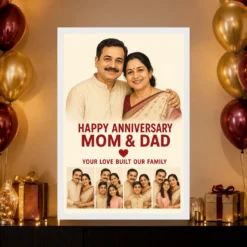 Parents Anniversary Mom Dad Elegant Calligraphy Love Eternal Photo Frame mockup 10