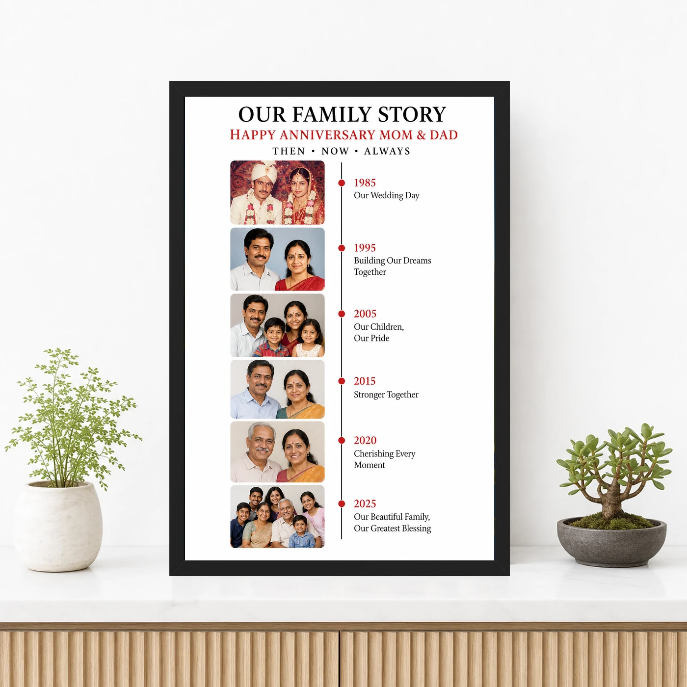 Parents Anniversary Vintage Scrapbook Family Memory Photo Frame 3 Parents Anniversary Vintage Scrapbook Family Memory Photo Frame mockup 3