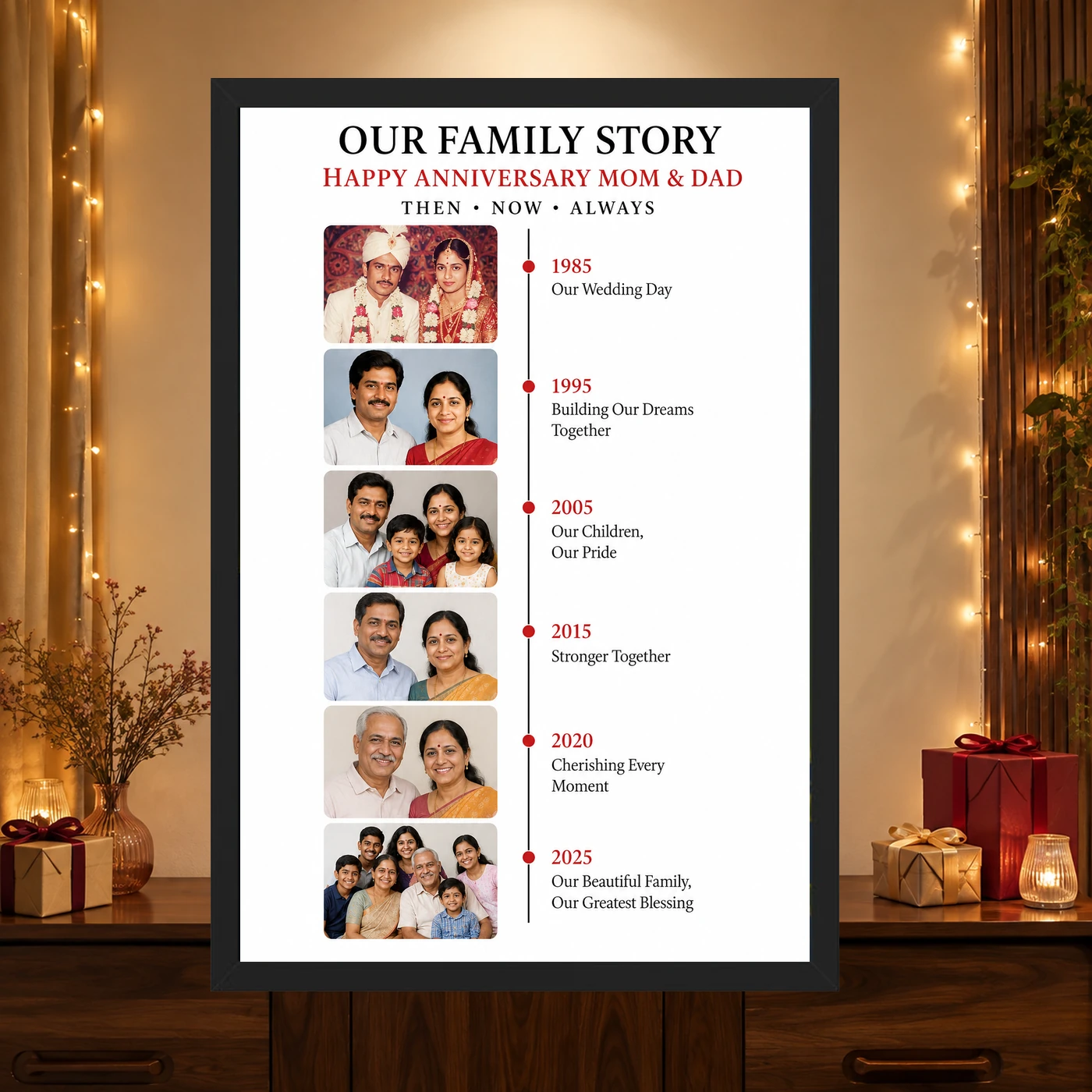 Parents Anniversary Vintage Scrapbook Family Memory Photo Frame 4 Parents Anniversary Vintage Scrapbook Family Memory Photo Frame mockup 4