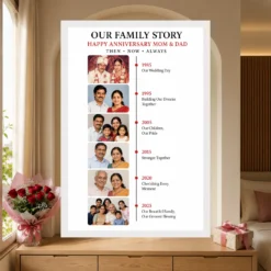 Parents Anniversary Family Collage Memories Timeline Photo Frame 15 Parents Anniversary Family Collage Memories Timeline Photo Frame mockup 6