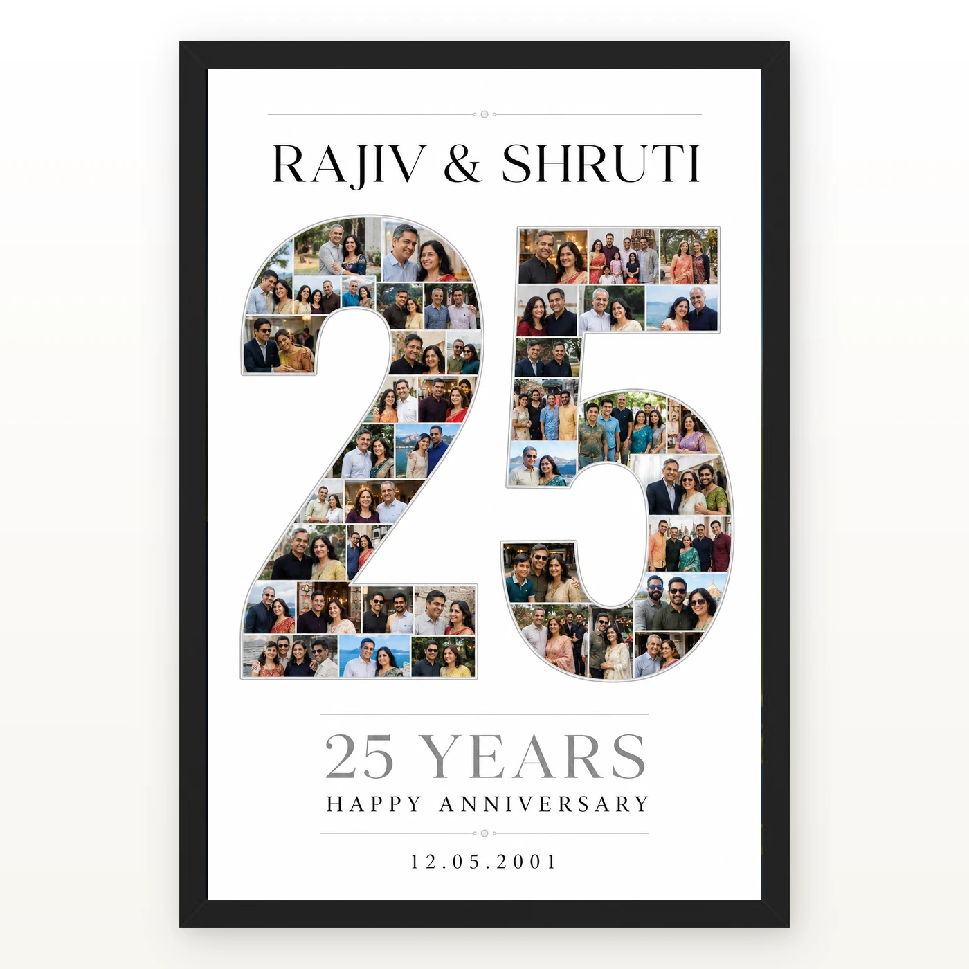 Parents Anniversary Silver Jubilee 25 Floral Rose Celebration Photo Frame 1 Parents Anniversary Silver Jubilee 25 Floral Rose Celebration Photo Frame mockup 1