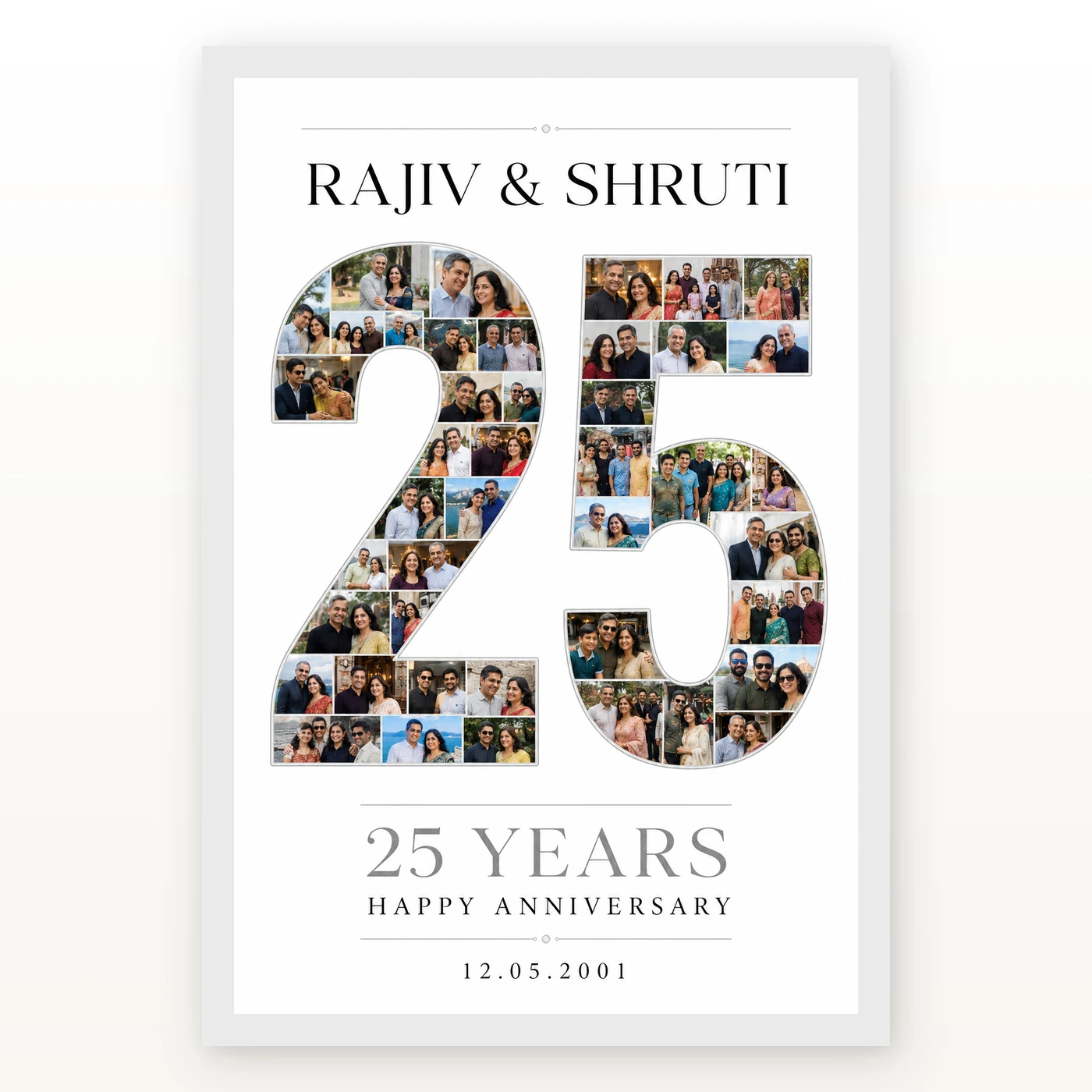 Parents Anniversary Silver Jubilee 25 Floral Rose Celebration Photo Frame 2 Parents Anniversary Silver Jubilee 25 Floral Rose Celebration Photo Frame mockup 2