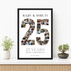 Parents Anniversary Silver 25th Jubilee Wishes Celebration Photo Frame mockup 3