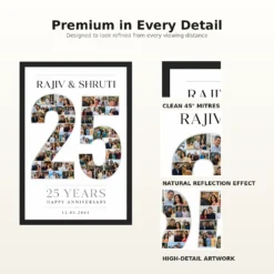 Parents Anniversary Silver 25th Jubilee Wishes Celebration Photo Frame mockup 9