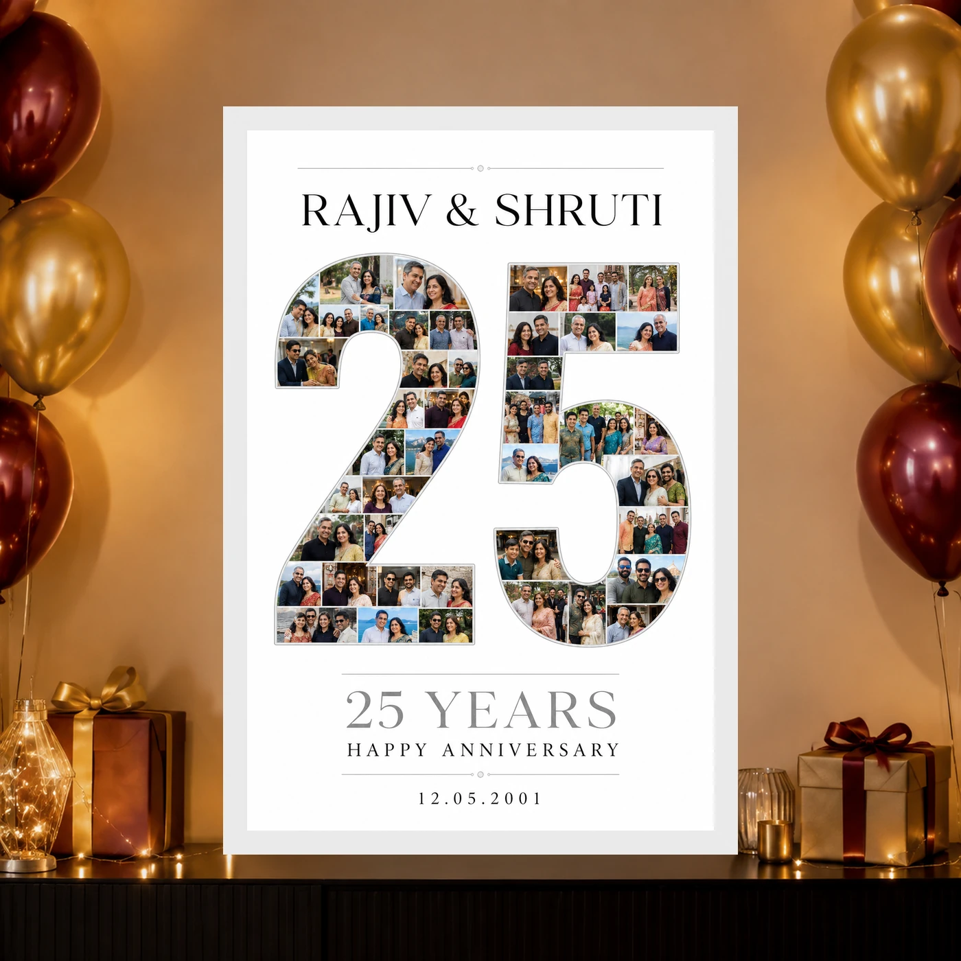Parents Anniversary Silver Jubilee 25 Floral Rose Celebration Photo Frame 10 Parents Anniversary Silver Jubilee 25 Floral Rose Celebration Photo Frame mockup 10
