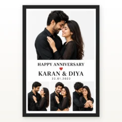 Anniversary Collage 4 Photos Memories Love Story Photo Frame mockup 1