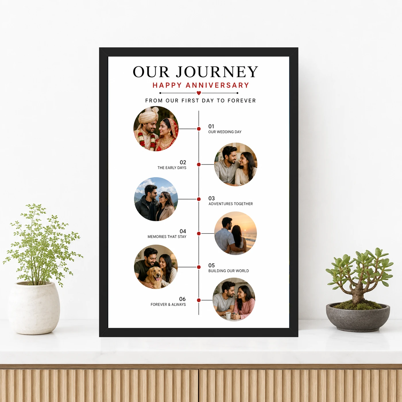 Anniversary Collage 6 Photos Journey Timeline Romantic Photo Frame 3 Anniversary Collage 6 Photos Journey Timeline Romantic Photo Frame mockup 3