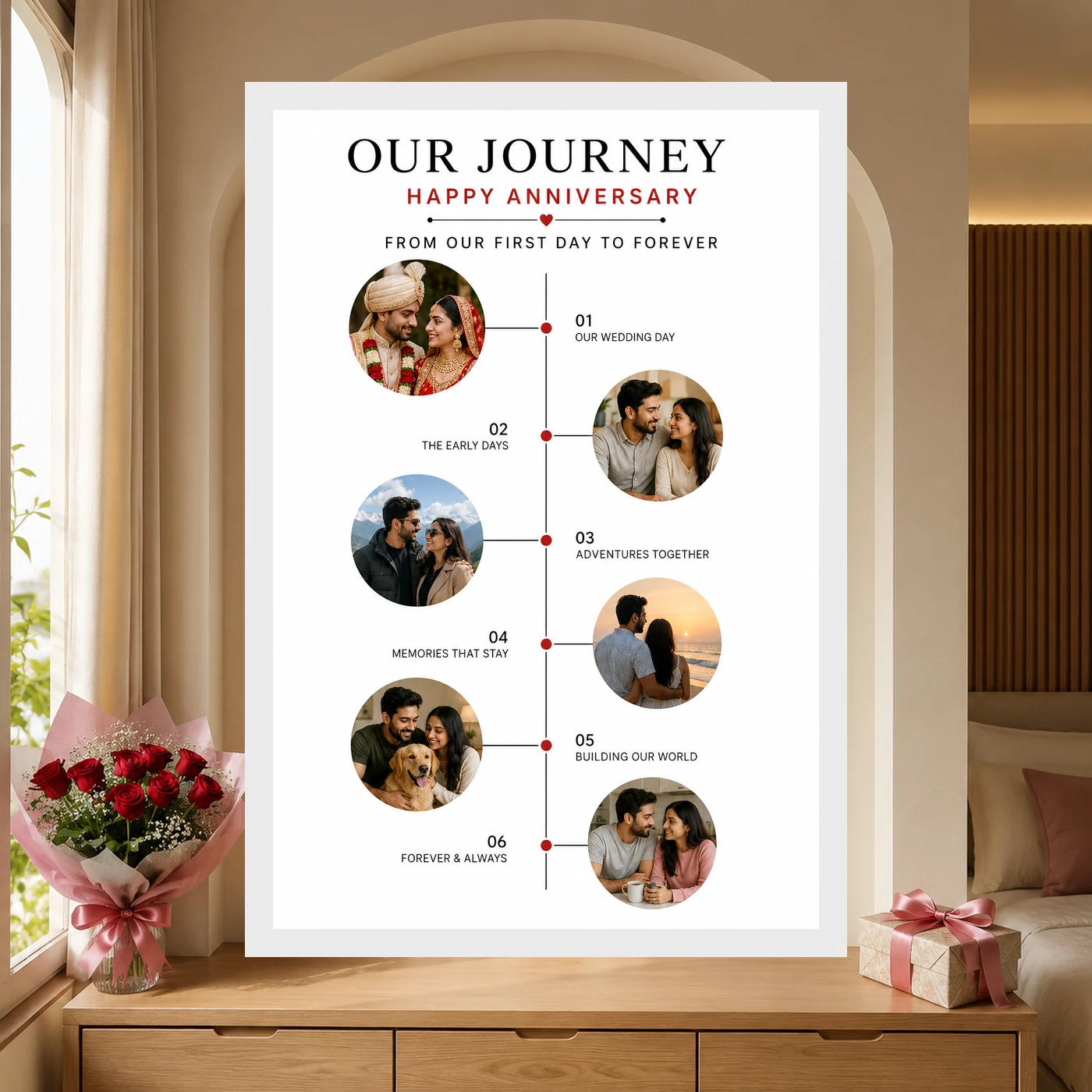 Anniversary Collage 6 Photos Journey Timeline Romantic Photo Frame 6 Anniversary Collage 6 Photos Journey Timeline Romantic Photo Frame mockup 6