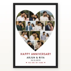 Anniversary Heart Shape Photo Collage Love Romantic Photo Frame mockup 1