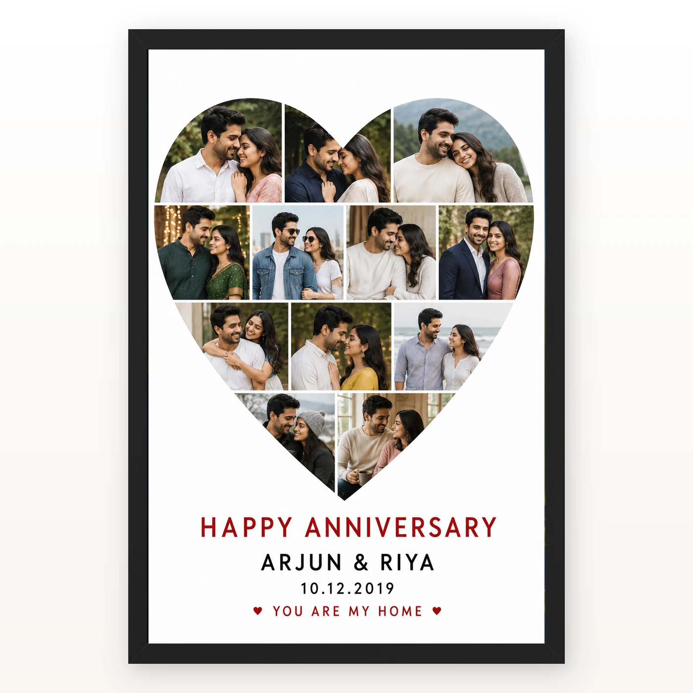 Anniversary Heart Shape Photo Collage Love Romantic Photo Frame 1 Anniversary Heart Shape Photo Collage Love Romantic Photo Frame mockup 1