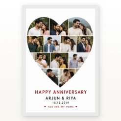Anniversary Heart Shape Photo Collage Love Romantic Photo Frame mockup 2