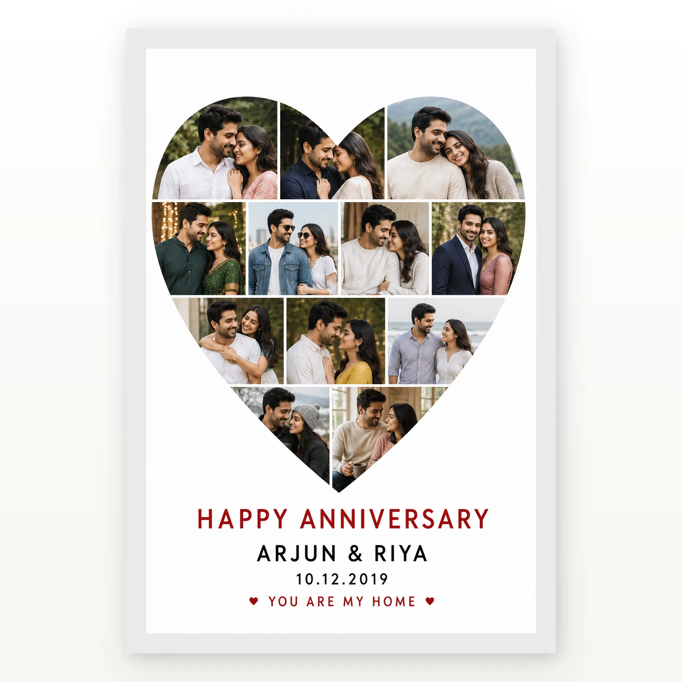 Anniversary Heart Shape Photo Collage Love Romantic Photo Frame 2 Anniversary Heart Shape Photo Collage Love Romantic Photo Frame mockup 2